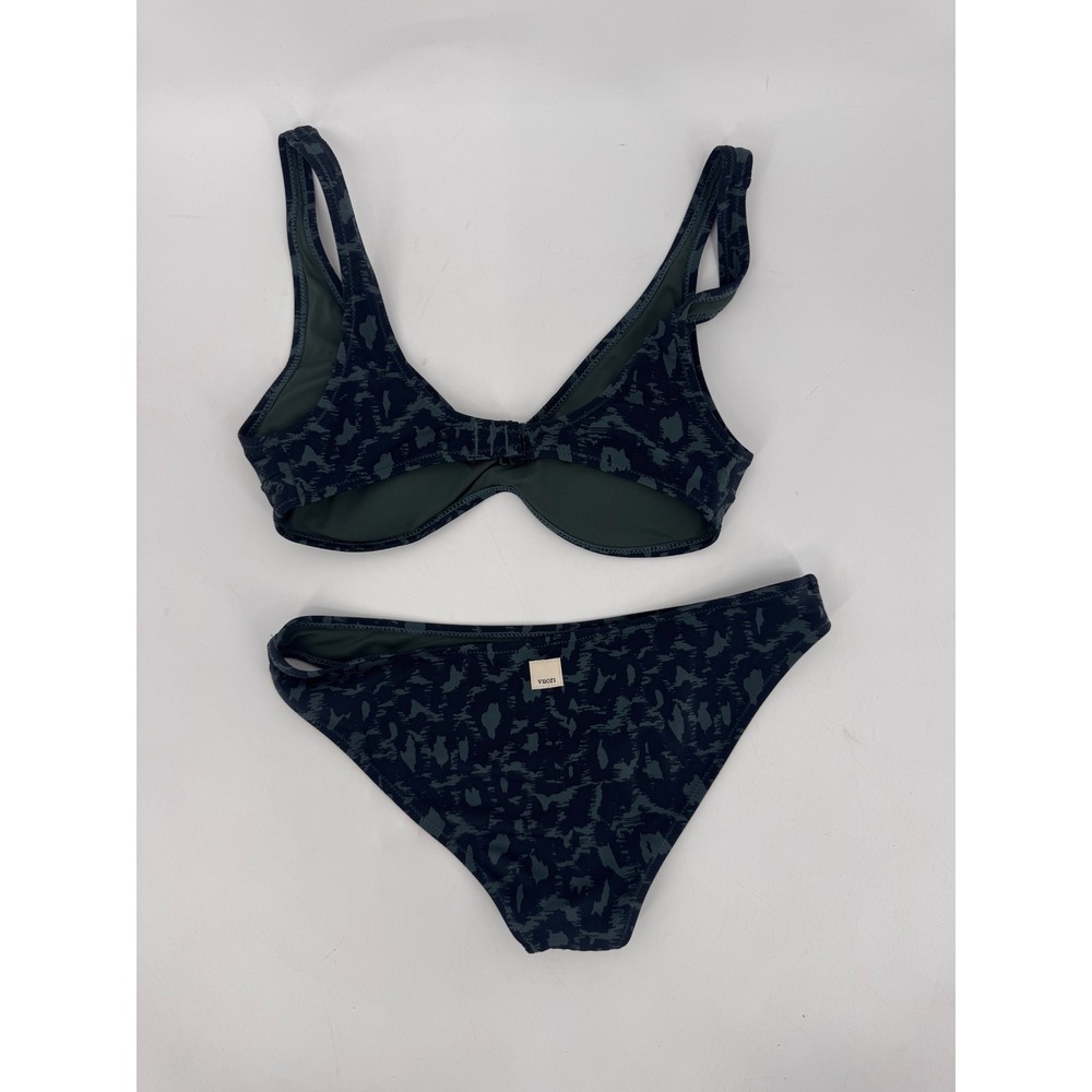 Vuori Bikini Set Women XS Green Abstract Print Two Piece Swimsuit - Picture 2 of 6